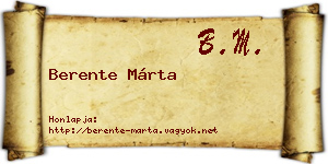 Berente Márta névjegykártya
