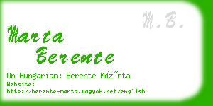 marta berente business card